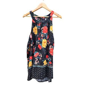 Dark Romantic Floral Boho Chic Flowy Geometric Halter Goddess Tank Top